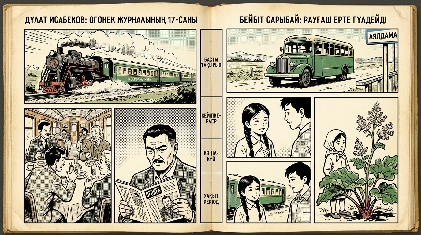 Дулат Исабеков Огонек журналының 17-саны vs Бейбіт Сарыбай Рауғаш ерте гүлдейді